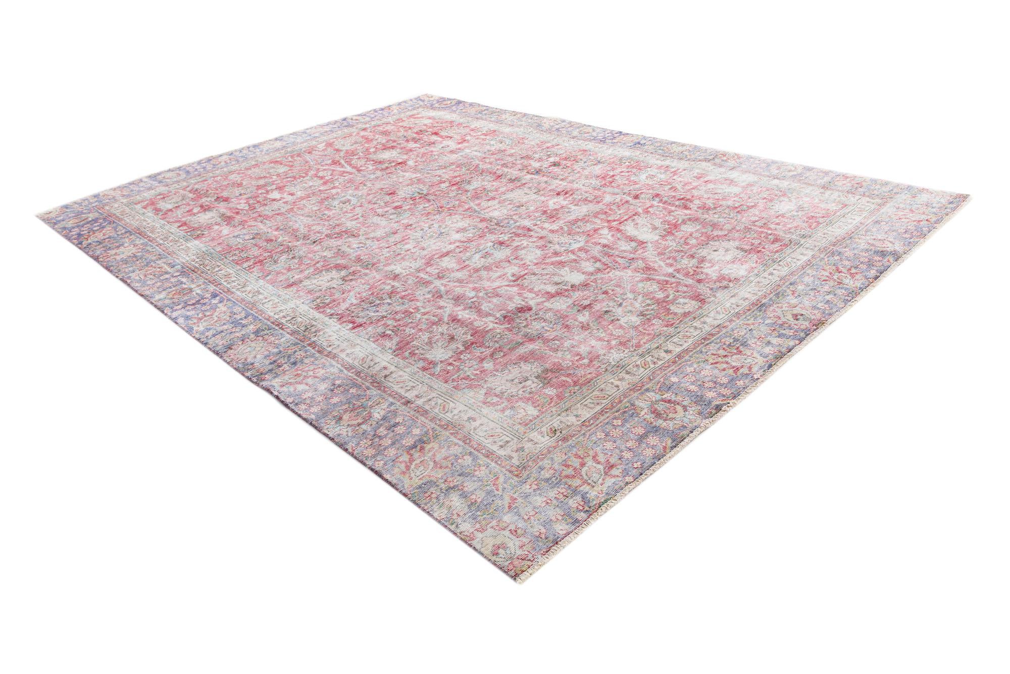 8' 7 x 11' 7 Hand Knotted Ultra Vintage Persian Wool Rug