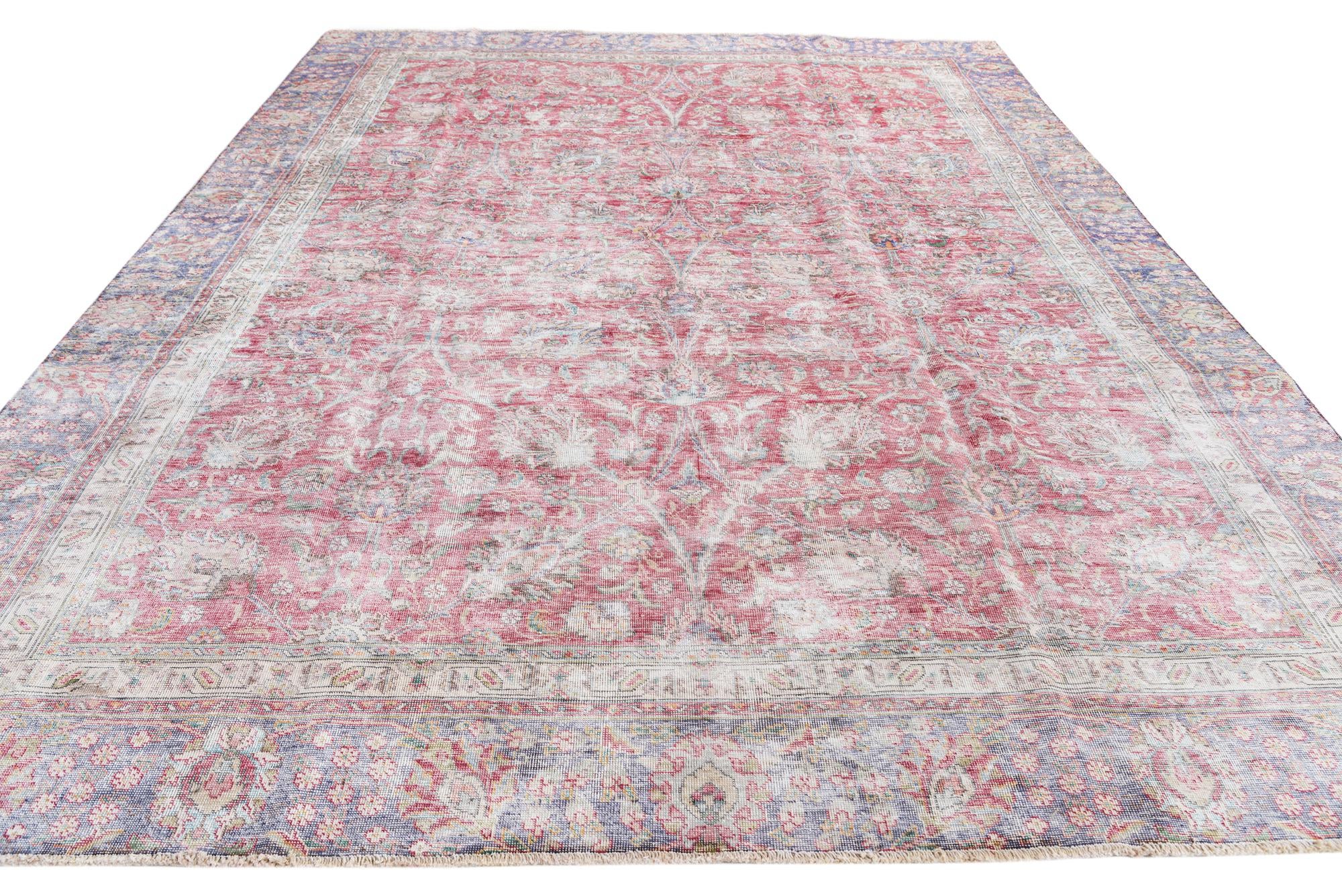 8' 7 x 11' 7 Hand Knotted Ultra Vintage Persian Wool Rug