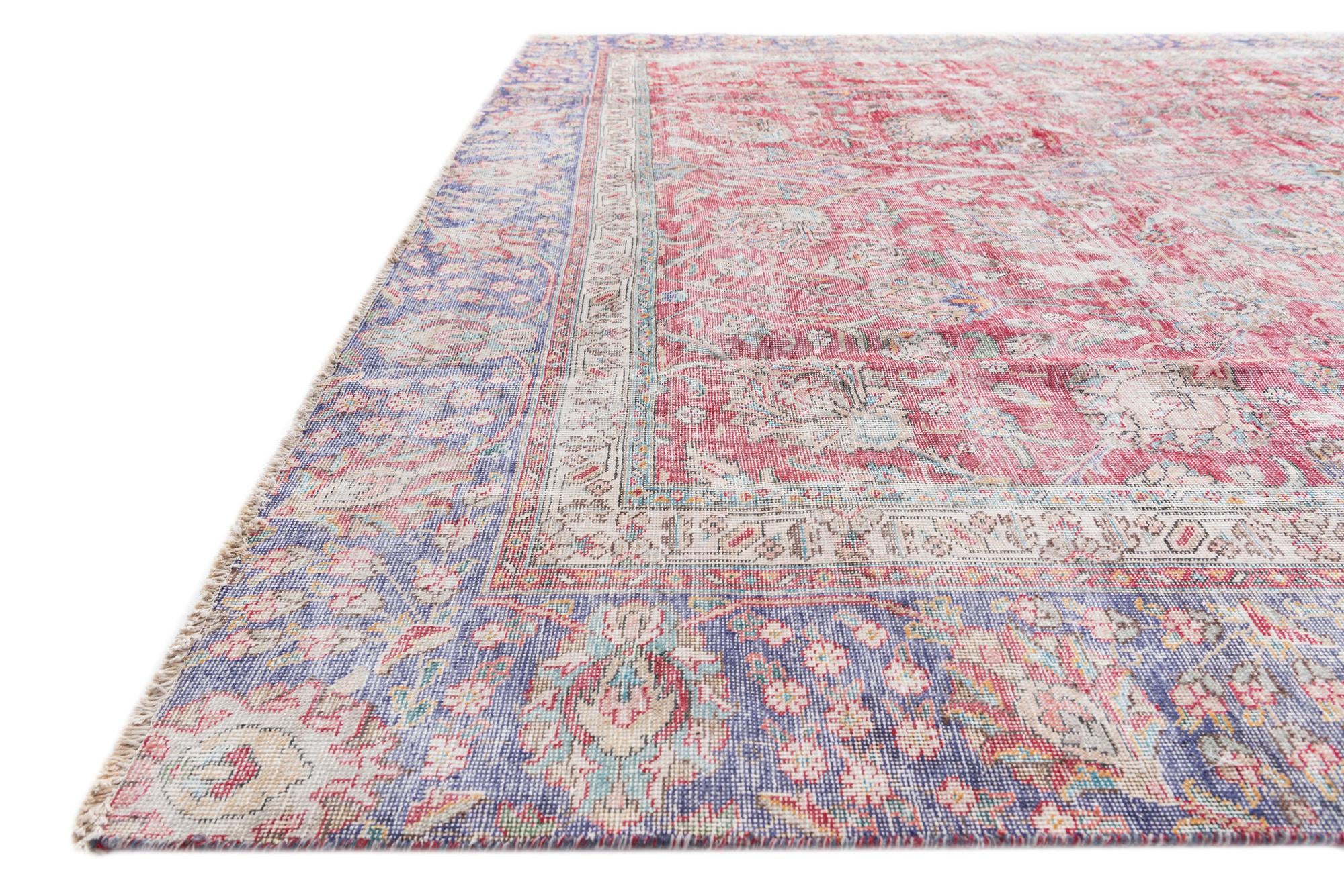 8' 7 x 11' 7 Hand Knotted Ultra Vintage Persian Wool Rug