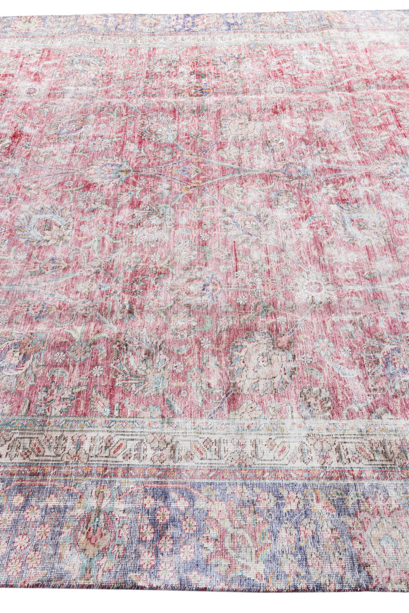 8' 7 x 11' 7 Hand Knotted Ultra Vintage Persian Wool Rug