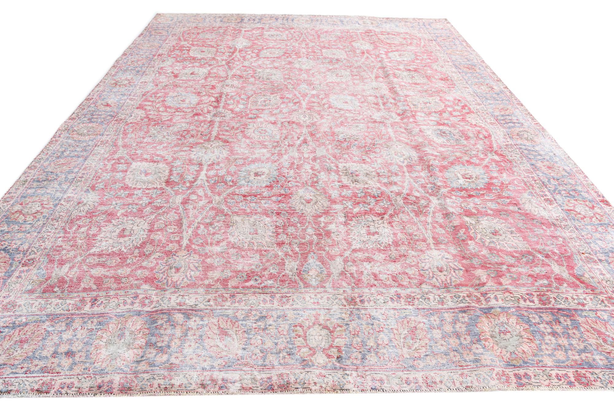 9' 2 x 12' 4 Hand Knotted Ultra Vintage Persian Wool Rug