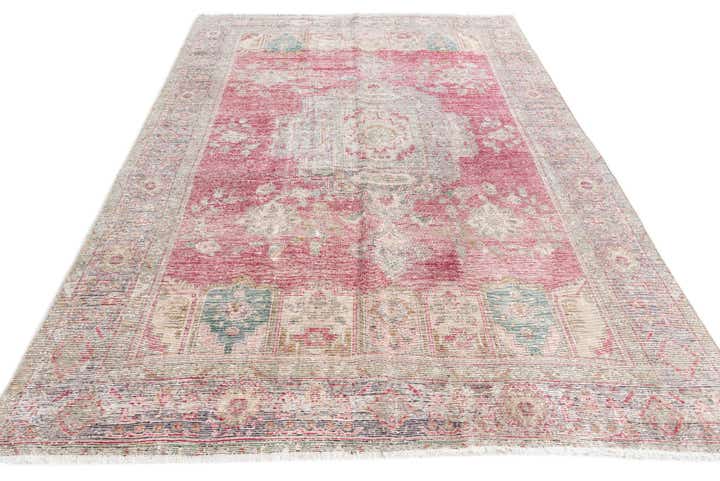 190cm x 285cm Handgeknüpft Ultra Vintage Persisch Wolle Teppich