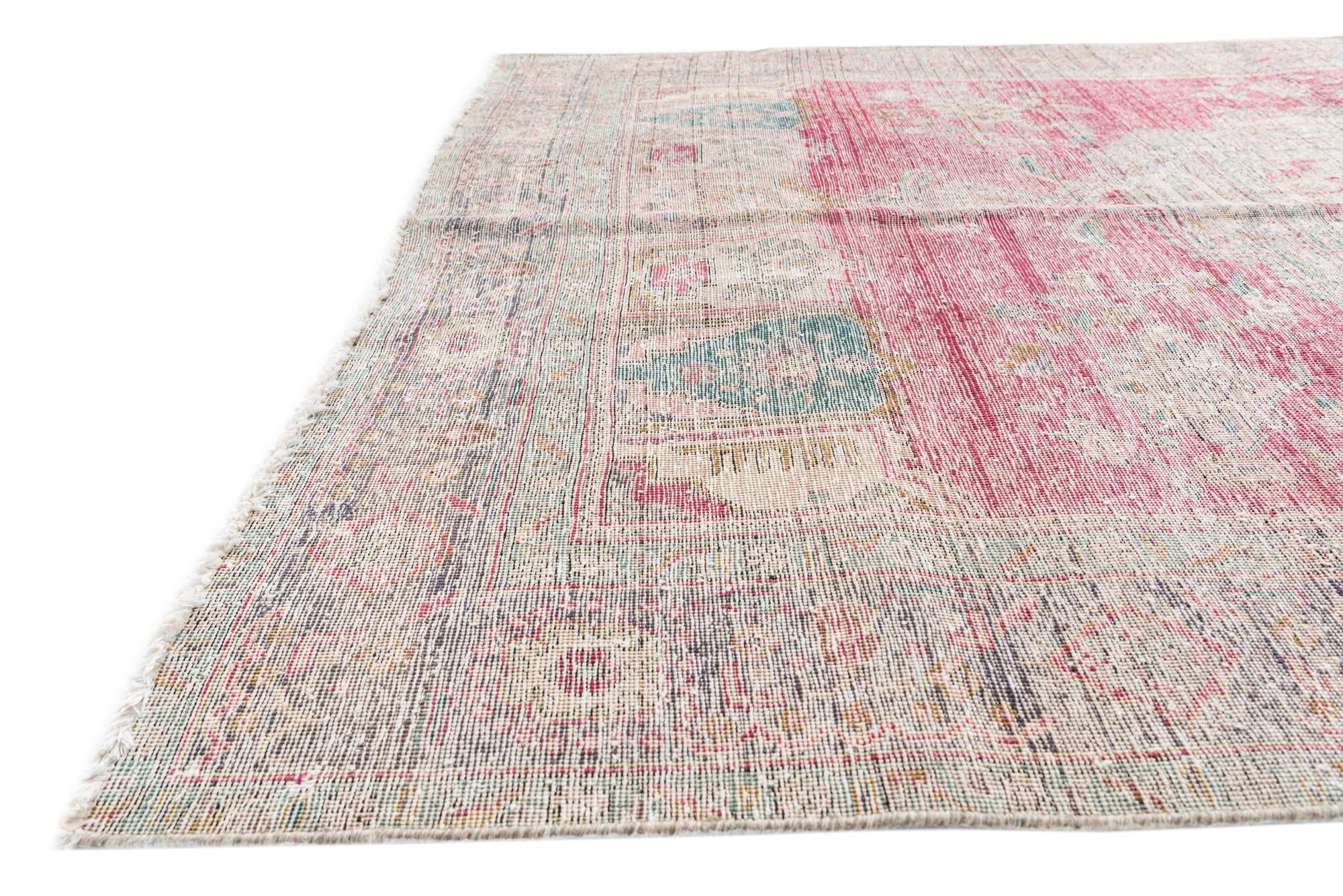 6' 3 x 9' 5 Hand Knotted Ultra Vintage Persian Wool Rug