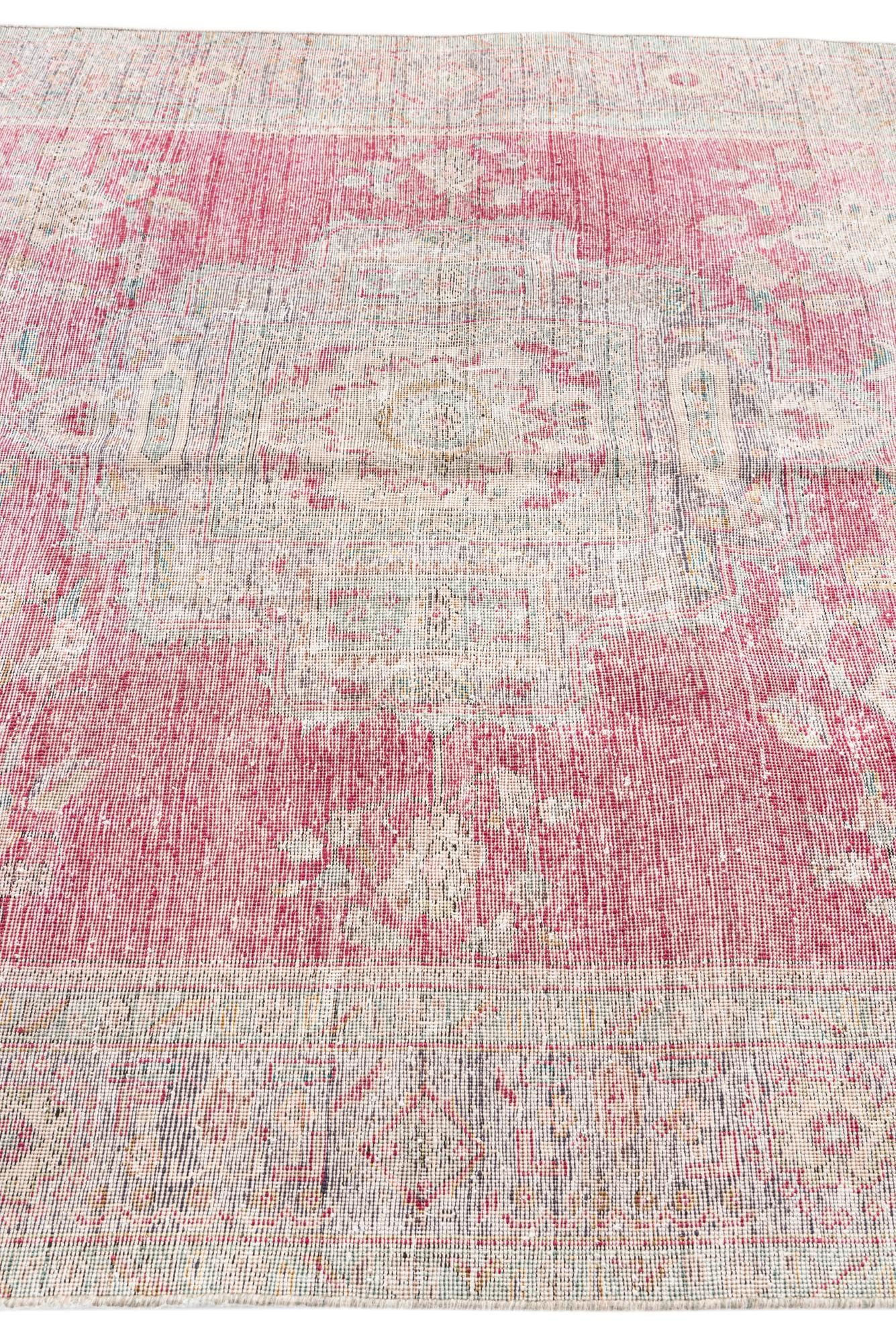6' 3 x 9' 5 Hand Knotted Ultra Vintage Persian Wool Rug
