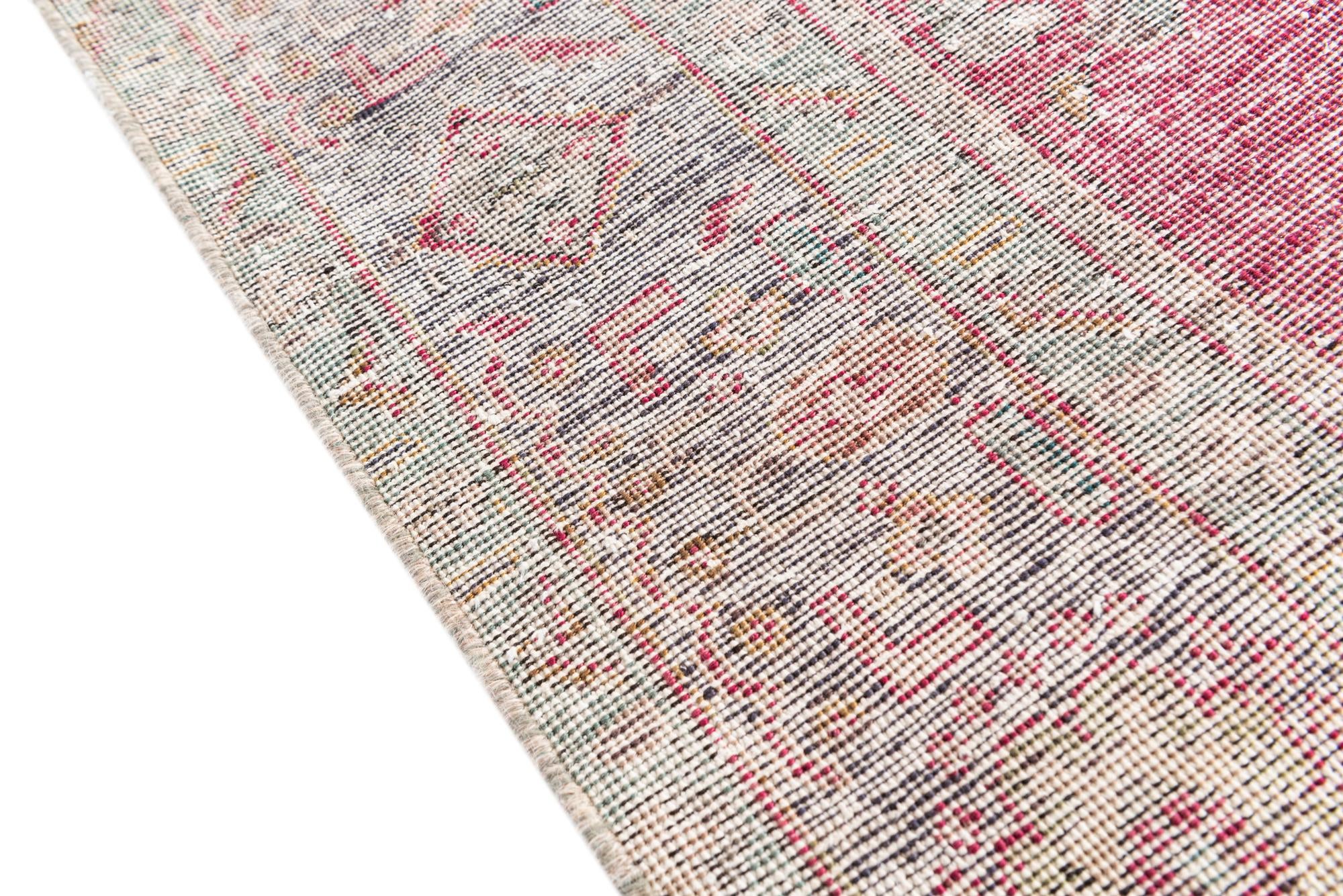 6' 3 x 9' 5 Hand Knotted Ultra Vintage Persian Wool Rug
