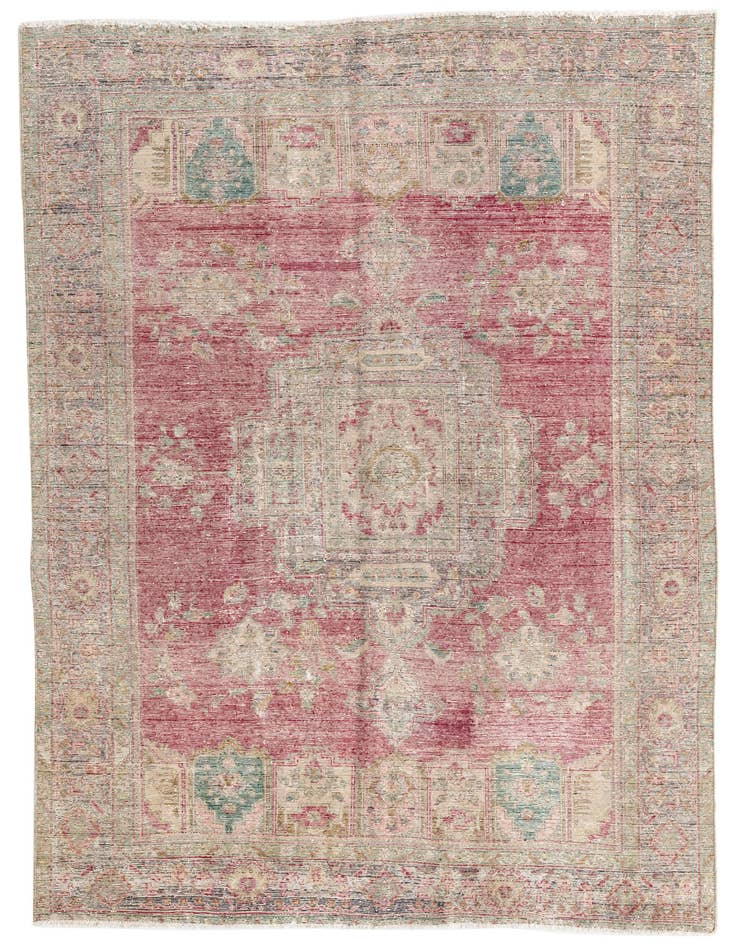Detail image of 6' 3 x 9' 5 Hand Knotted Ultra Vintage Persian Wool Rug