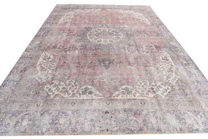 8' x 11' 3 Hand Knotted Ultra Vintage Persian Wool Rug