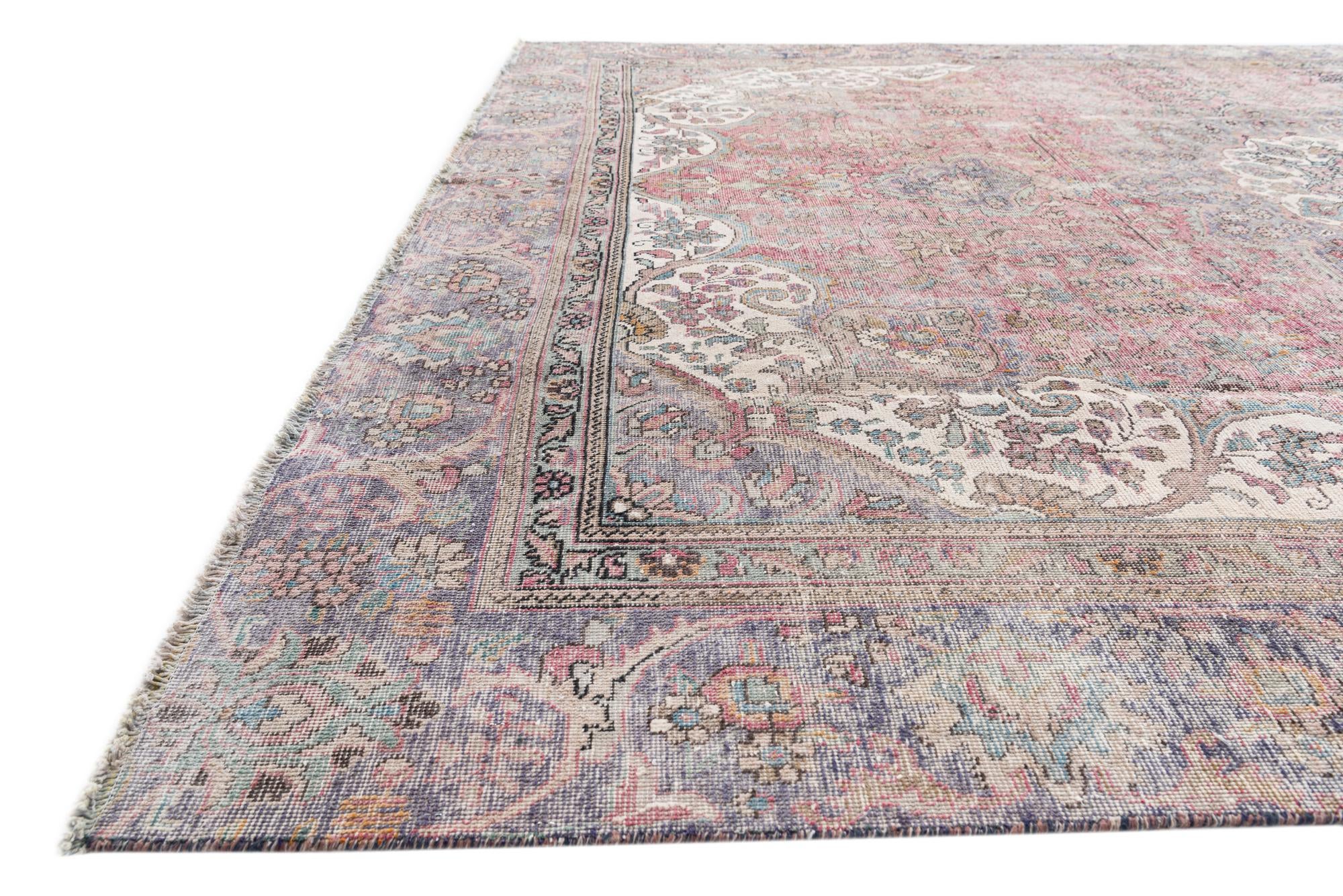 8' x 11' 3 Hand Knotted Ultra Vintage Persian Wool Rug