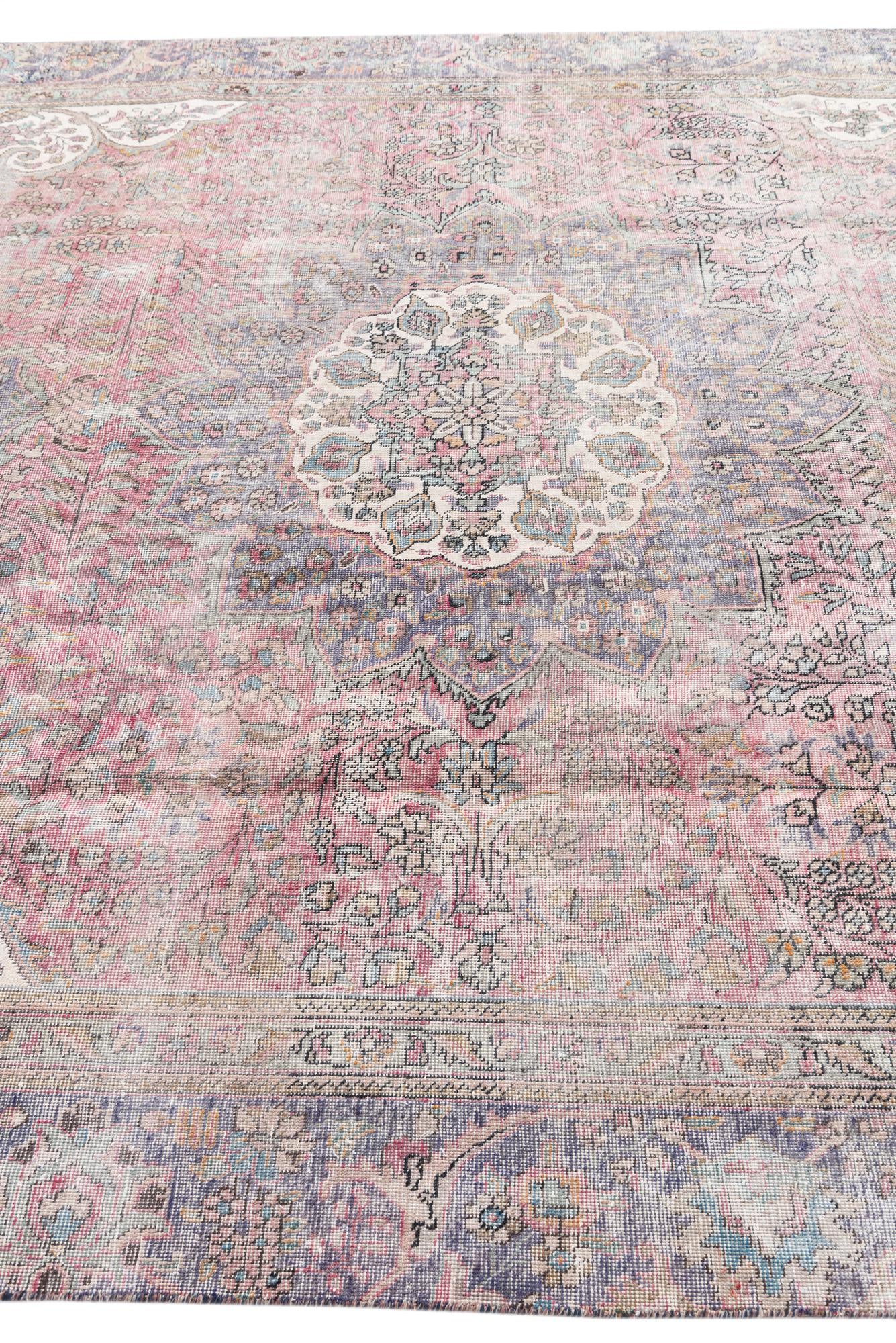 8' x 11' 3 Hand Knotted Ultra Vintage Persian Wool Rug