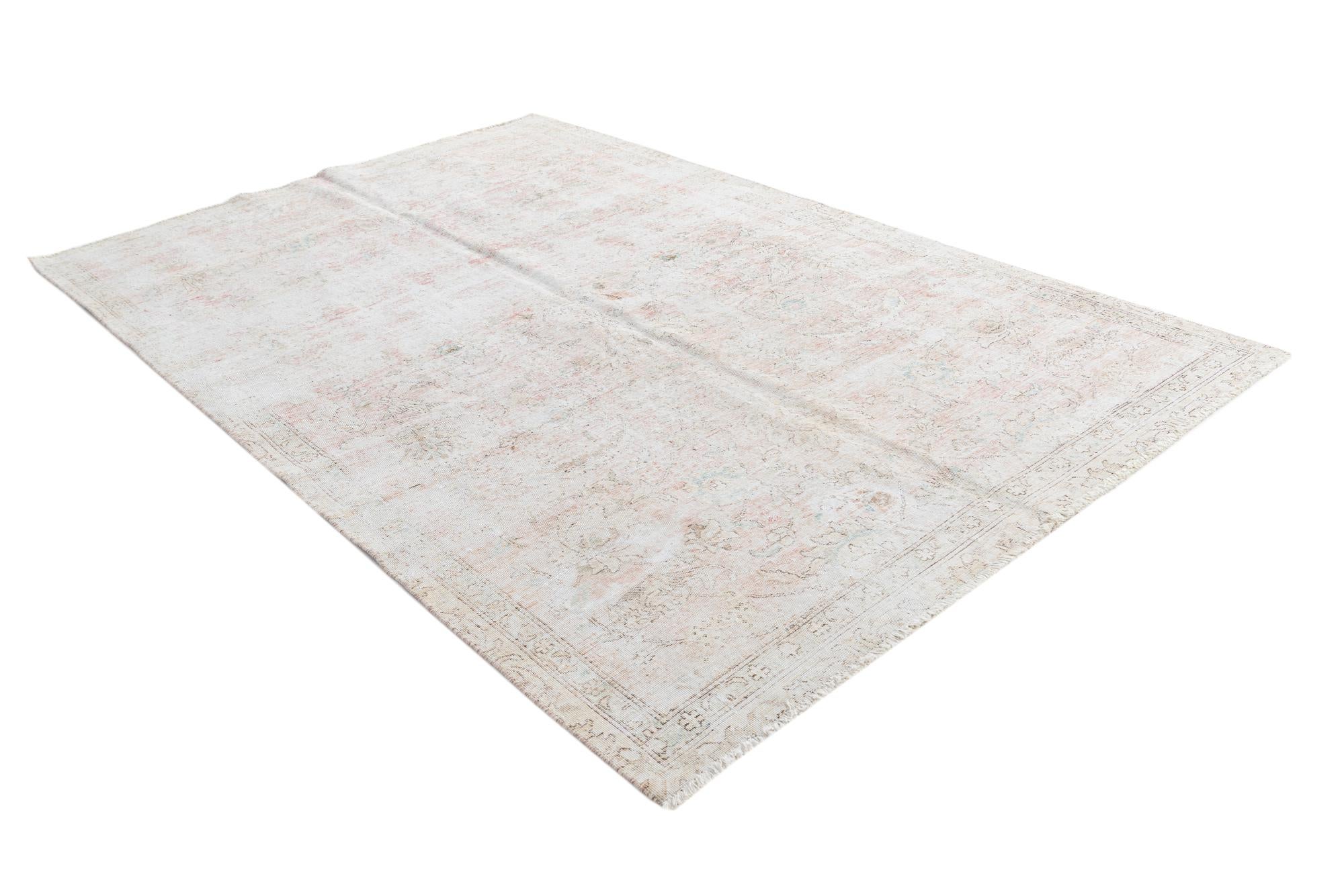 6' 1 x 9' 6 Hand Knotted Ultra Vintage Persian Wool Rug