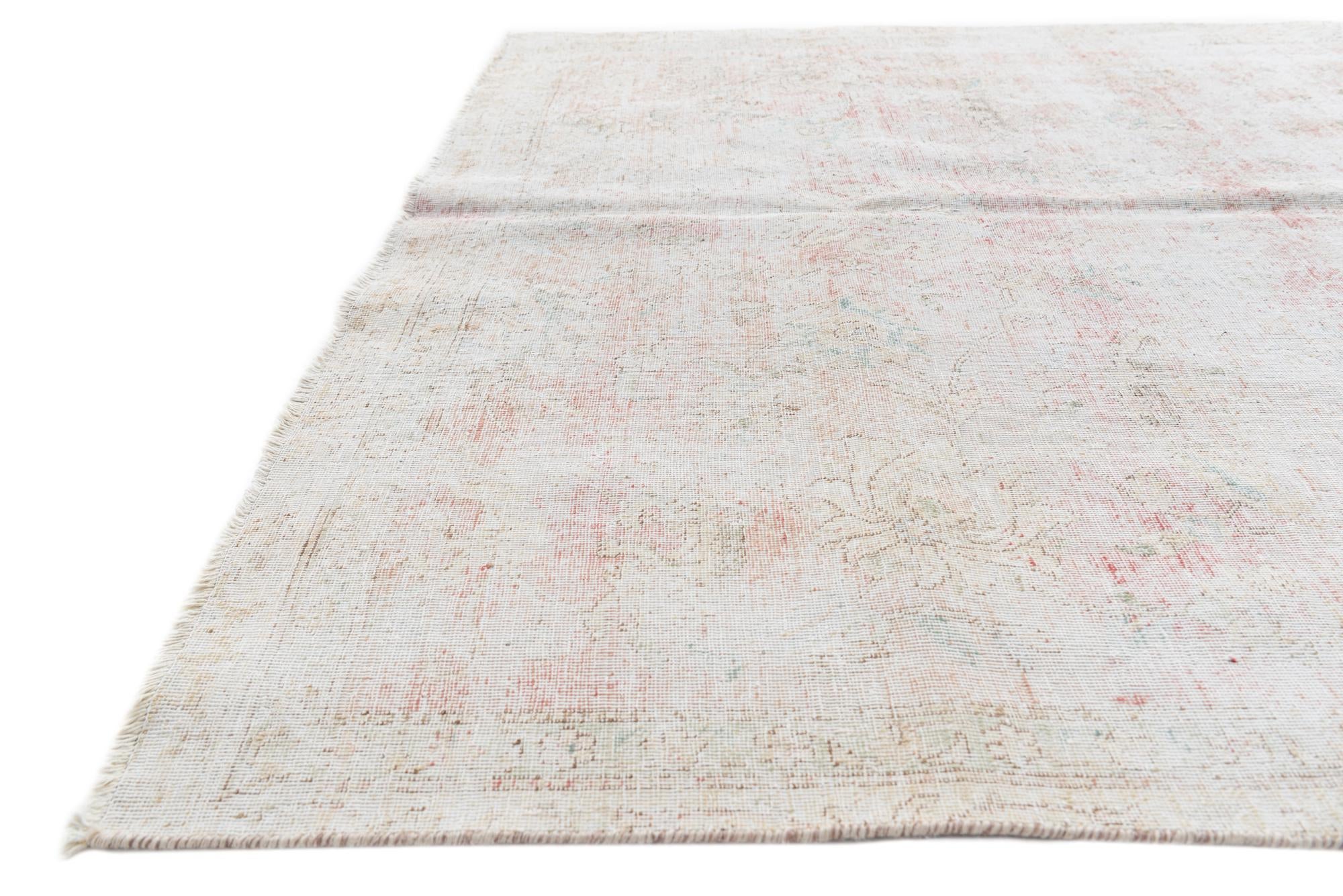 6' 1 x 9' 6 Hand Knotted Ultra Vintage Persian Wool Rug
