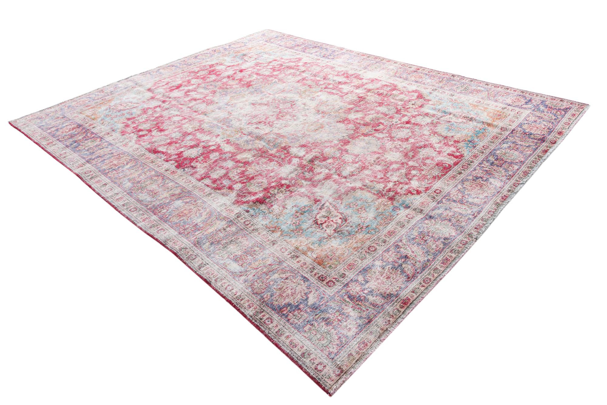 9' 10 x 12' 2 Hand Knotted Ultra Vintage Persian Wool Rug