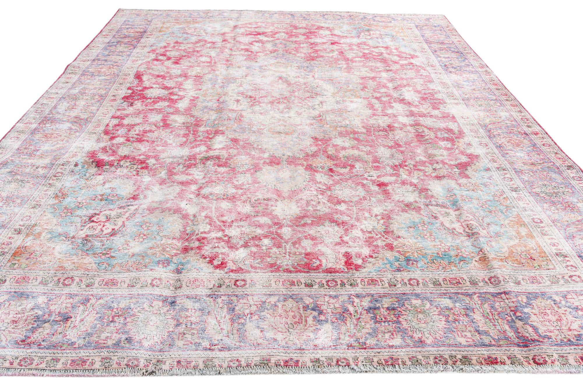 9' 10 x 12' 2 Hand Knotted Ultra Vintage Persian Wool Rug