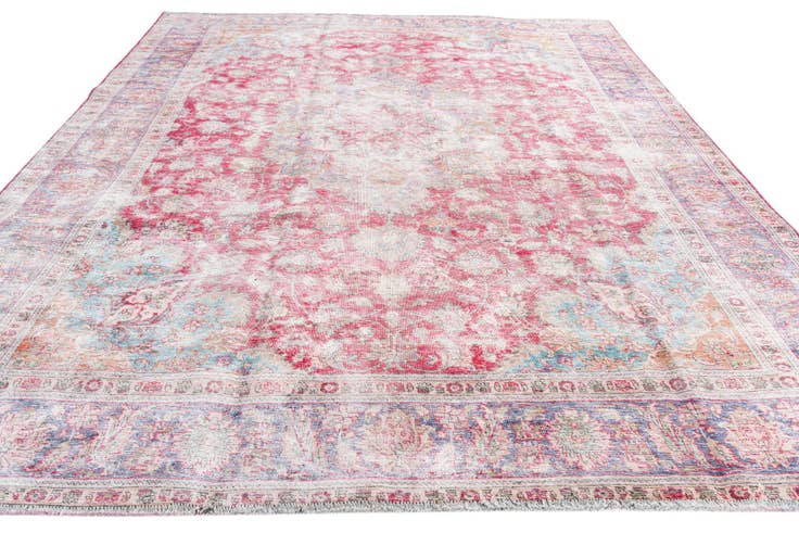Detail image of 9' 10 x 12' 2 Hand Knotted Ultra Vintage Persian Wool Rug
