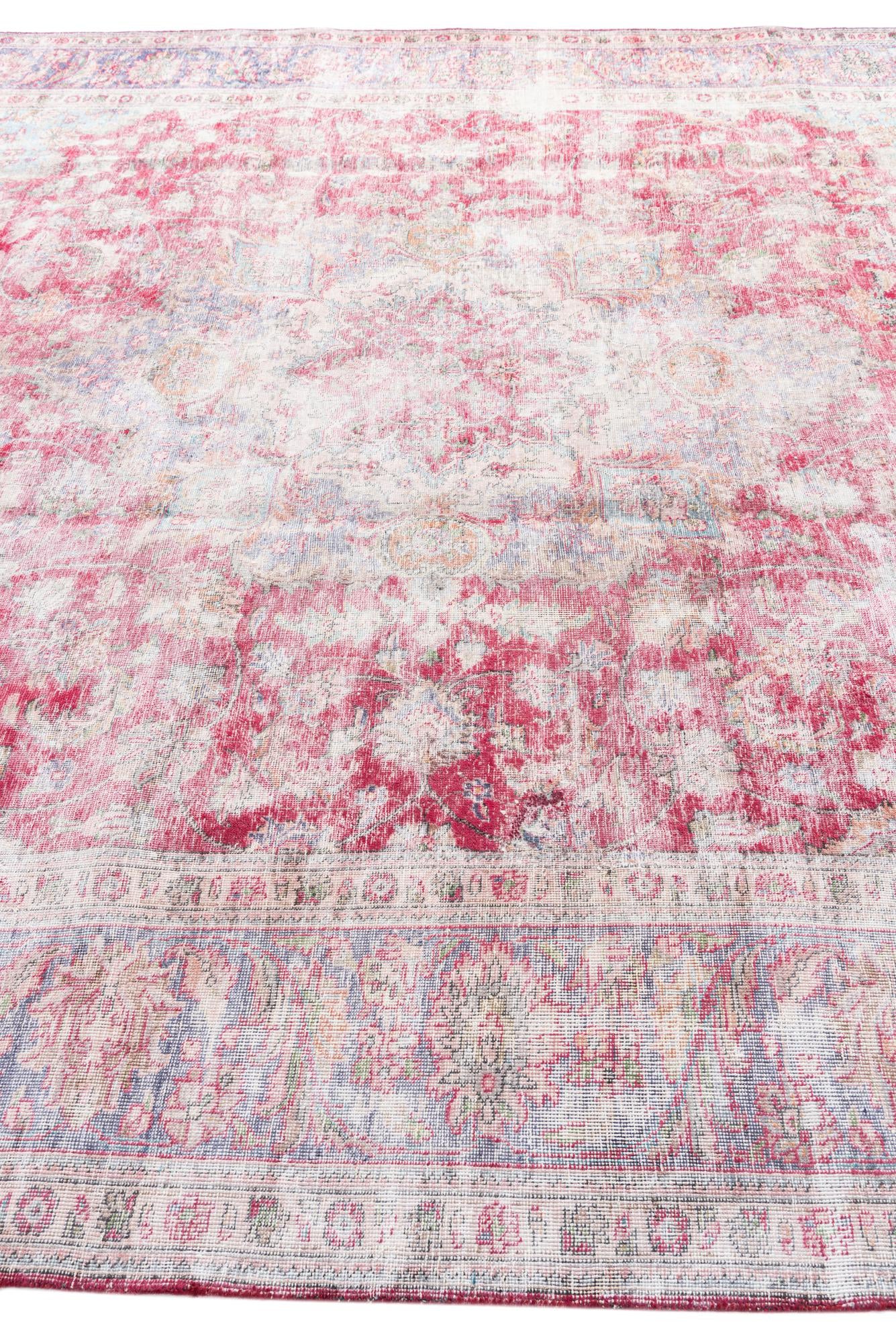 9' 10 x 12' 2 Hand Knotted Ultra Vintage Persian Wool Rug