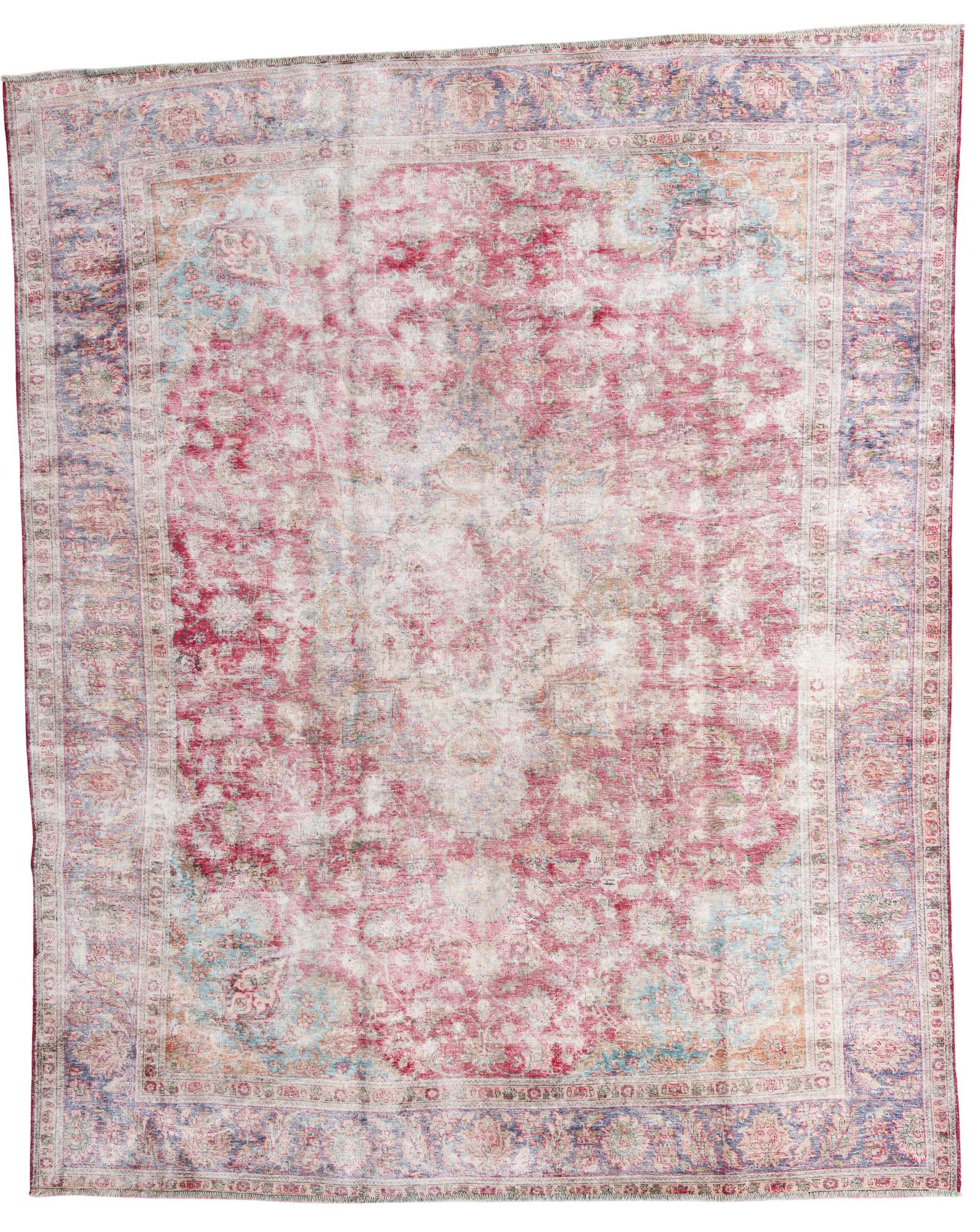 9' 10 x 12' 2 Hand Knotted Ultra Vintage Persian Wool Rug