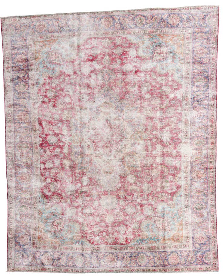 Detail image of 9' 10 x 12' 2 Hand Knotted Ultra Vintage Persian Wool Rug