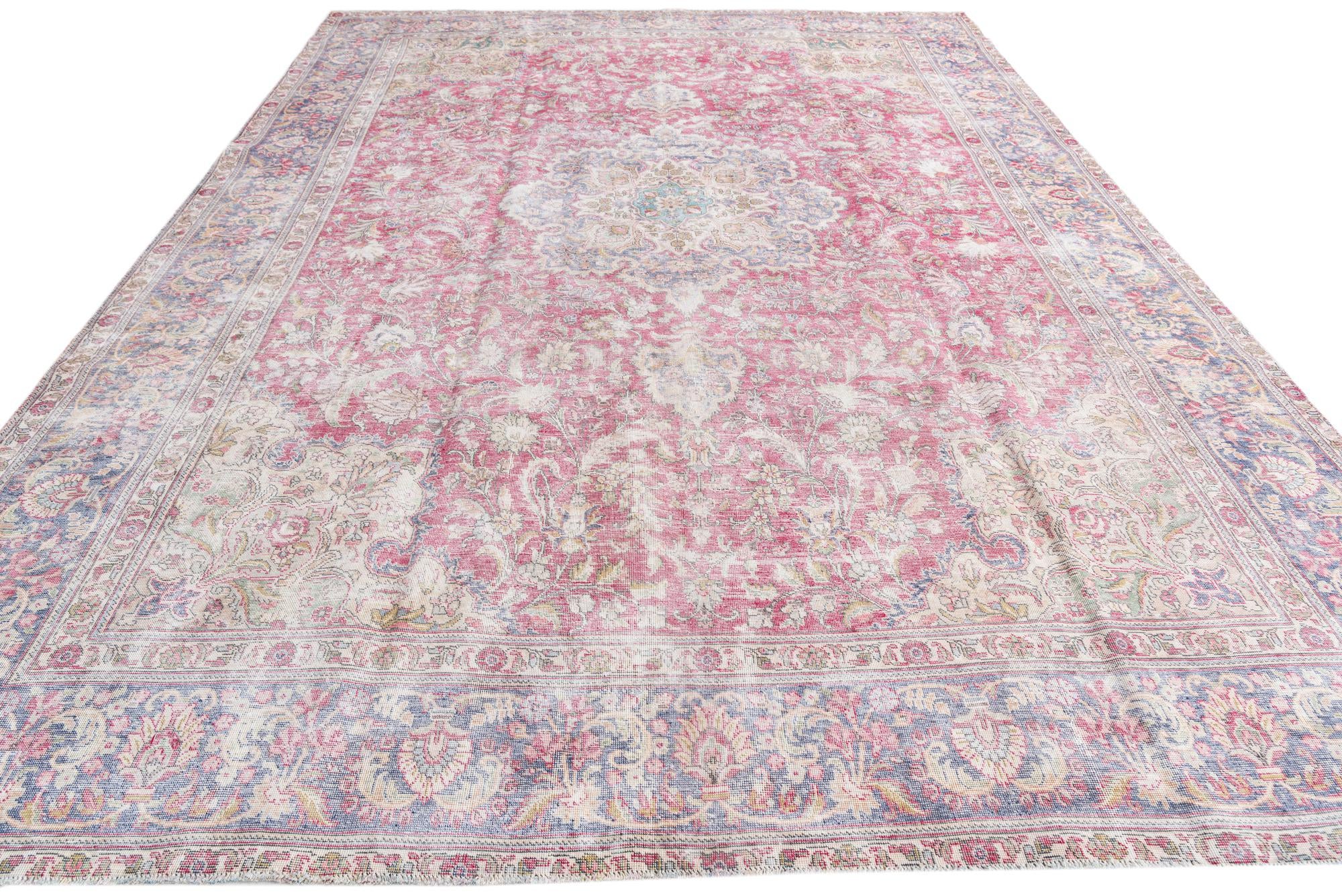 9' 4 x 12' 9 Hand Knotted Ultra Vintage Persian Wool Rug