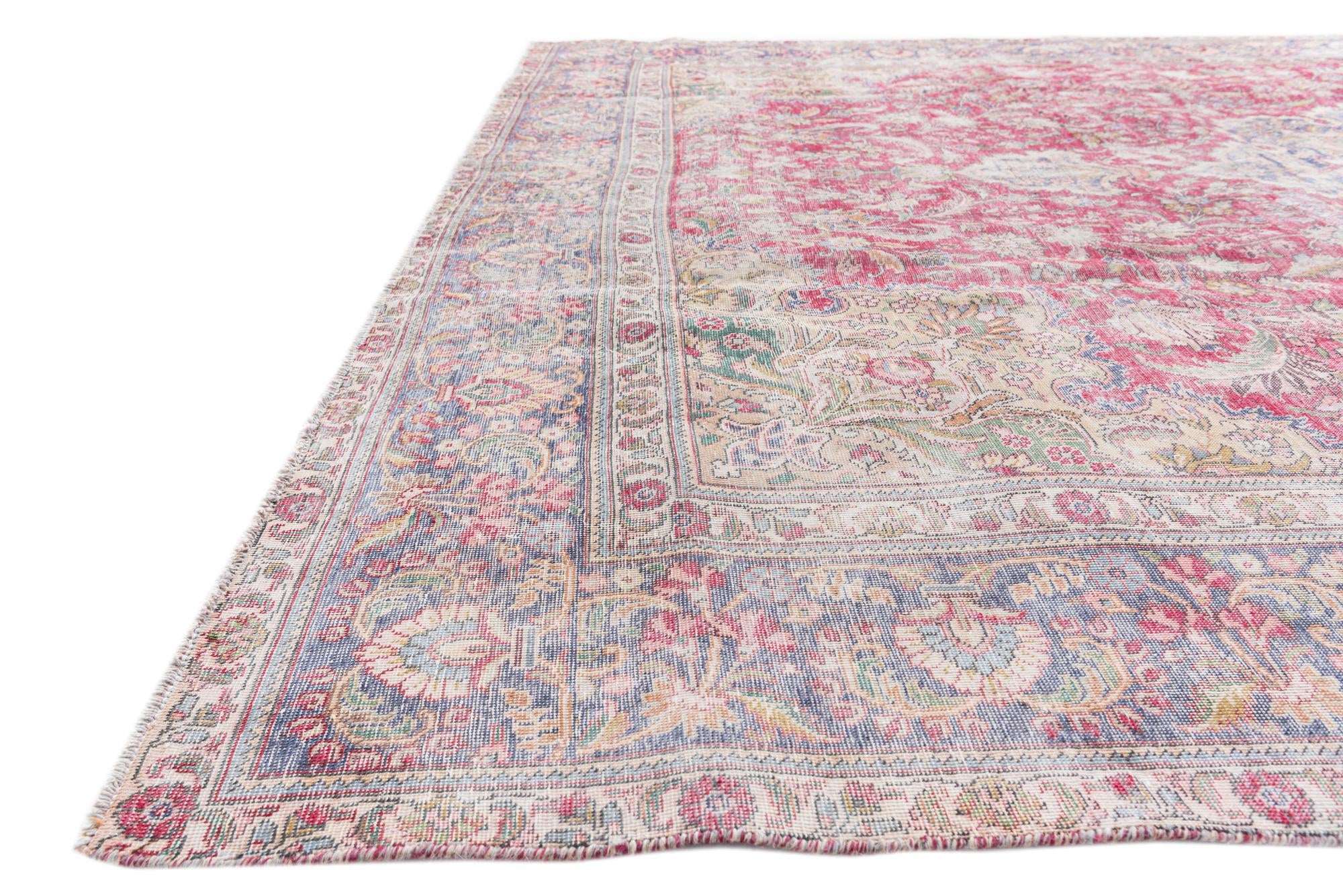 9' 4 x 12' 9 Hand Knotted Ultra Vintage Persian Wool Rug