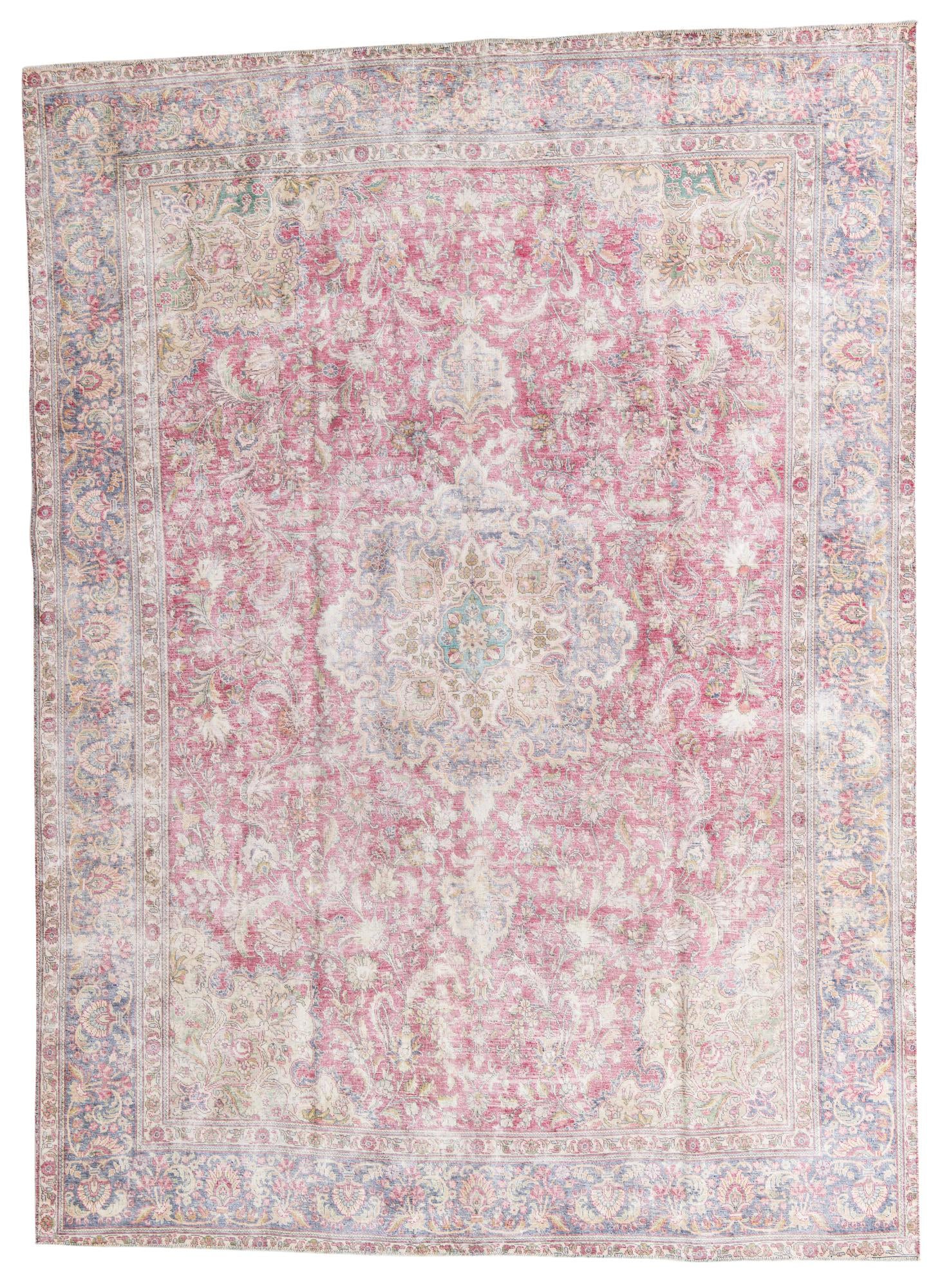 9' 4 x 12' 9 Hand Knotted Ultra Vintage Persian Wool Rug