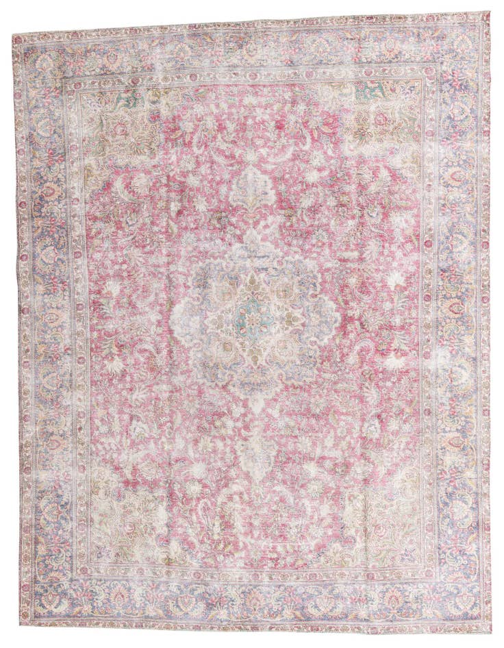 Detail image of 9' 4 x 12' 9 Hand Knotted Ultra Vintage Persian Wool Rug