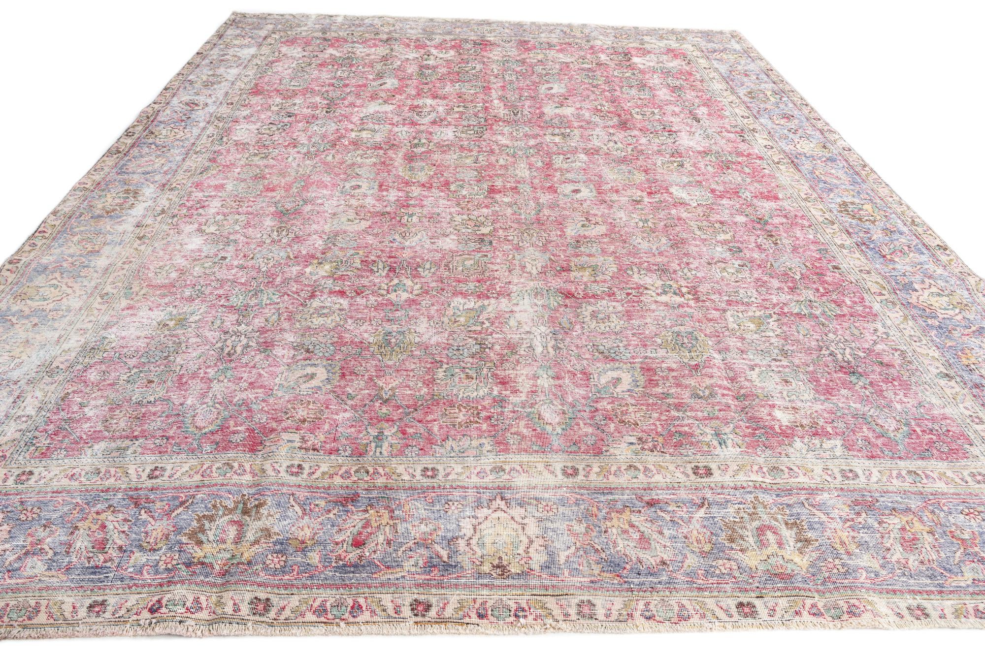 10' x 12' 8 Hand Knotted Ultra Vintage Persian Wool Rug