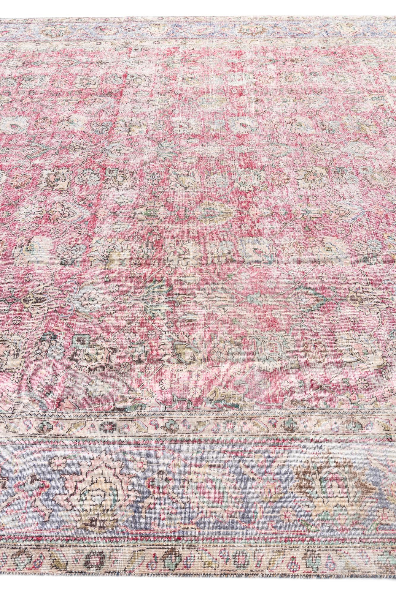 10' x 12' 8 Hand Knotted Ultra Vintage Persian Wool Rug