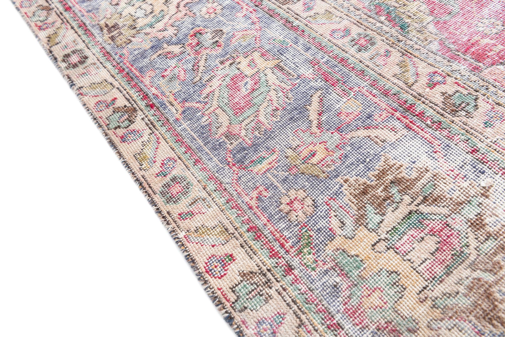 10' x 12' 8 Hand Knotted Ultra Vintage Persian Wool Rug