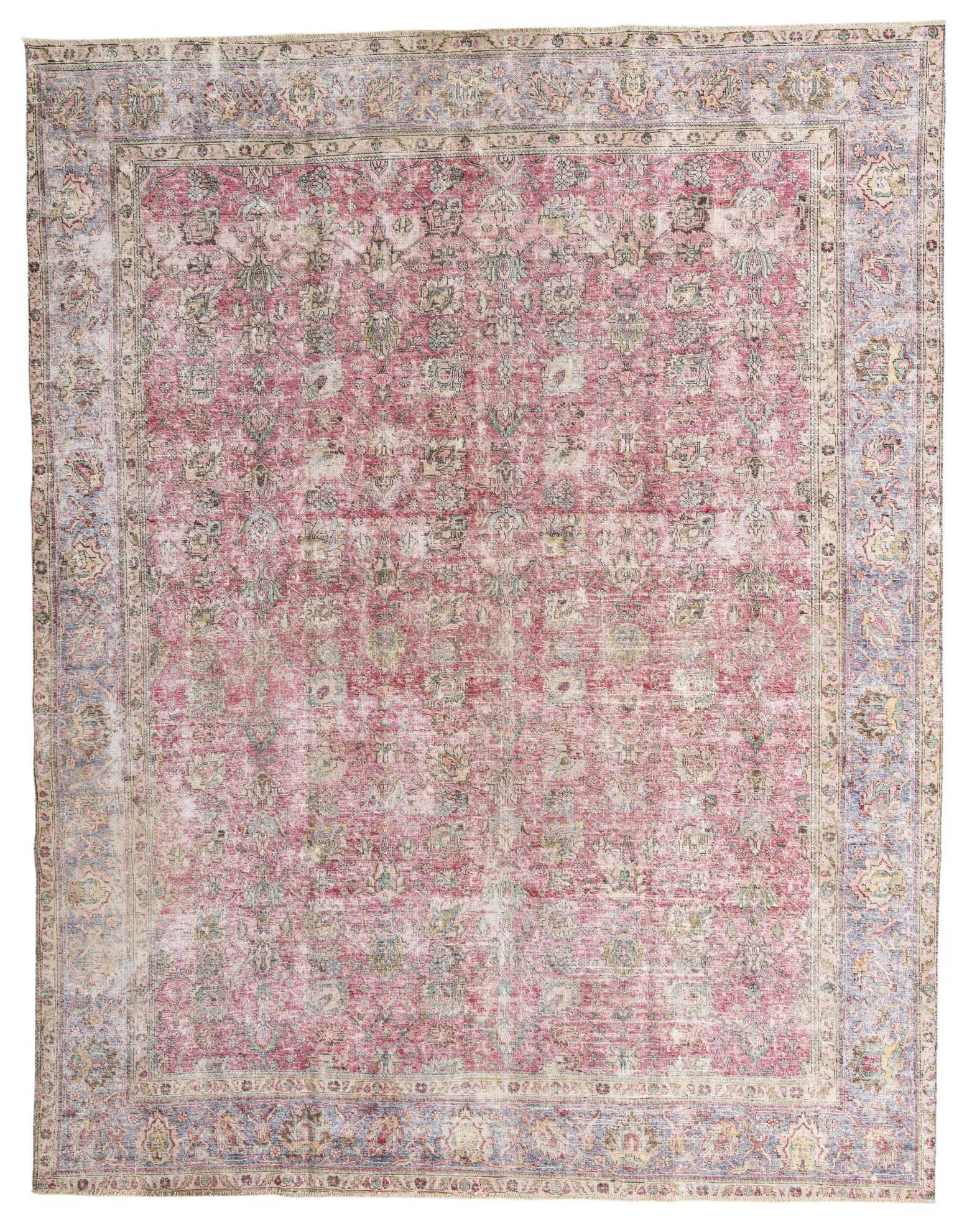 10' x 12' 8 Hand Knotted Ultra Vintage Persian Wool Rug