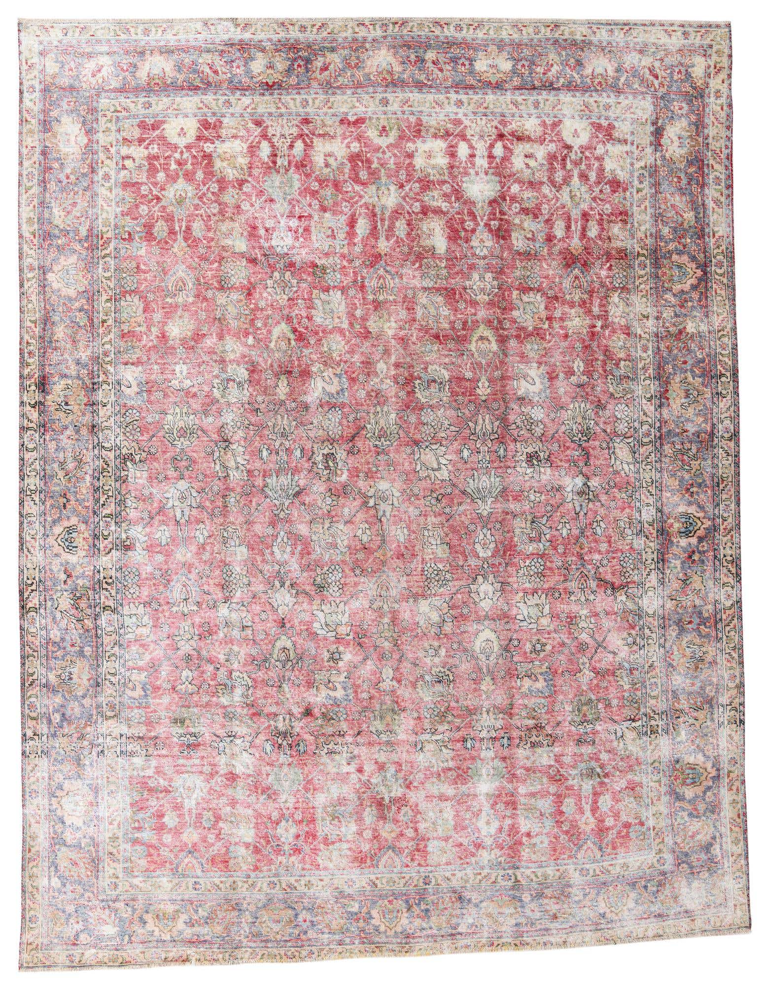 9' 7 x 12' 6 Hand Knotted Ultra Vintage Persian Wool Rug