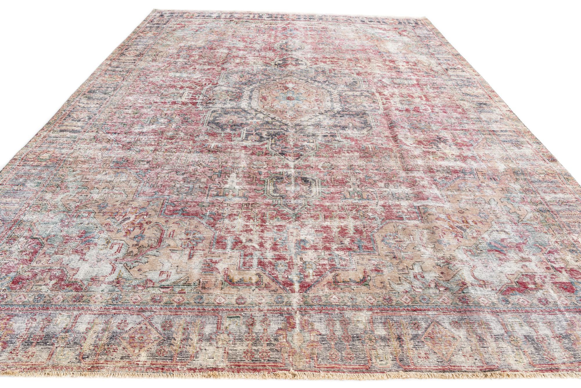9' 7 x 13' Hand Knotted Ultra Vintage Persian Wool Rug