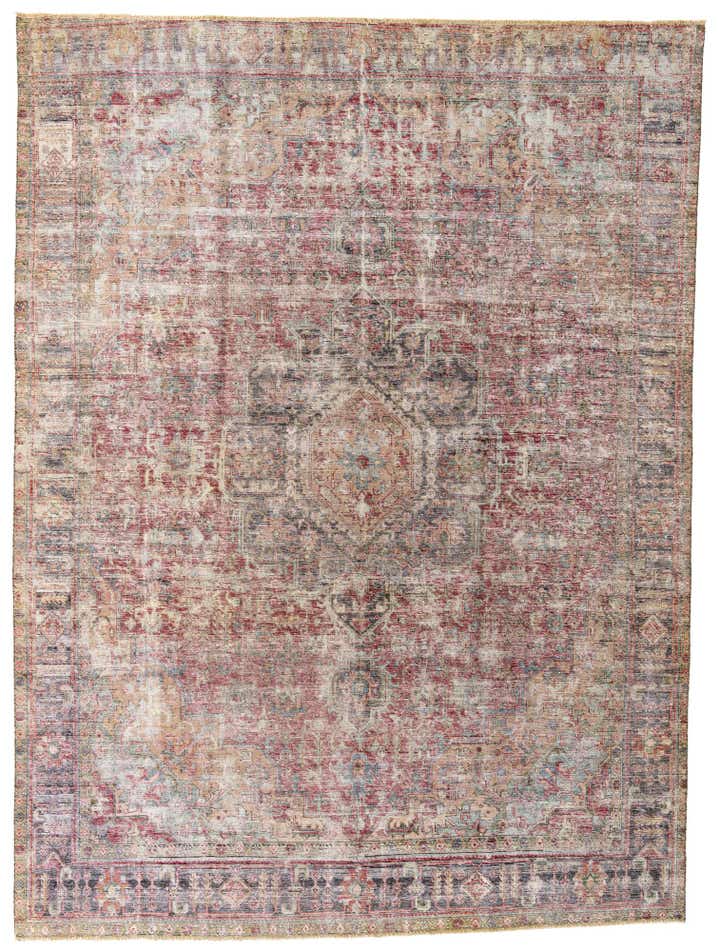 9' 7 x 13' Hand Knotted Ultra Vintage Persian Wool Rug