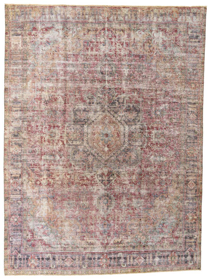 Detail image of 9' 7 x 13' Hand Knotted Ultra Vintage Persian Wool Rug