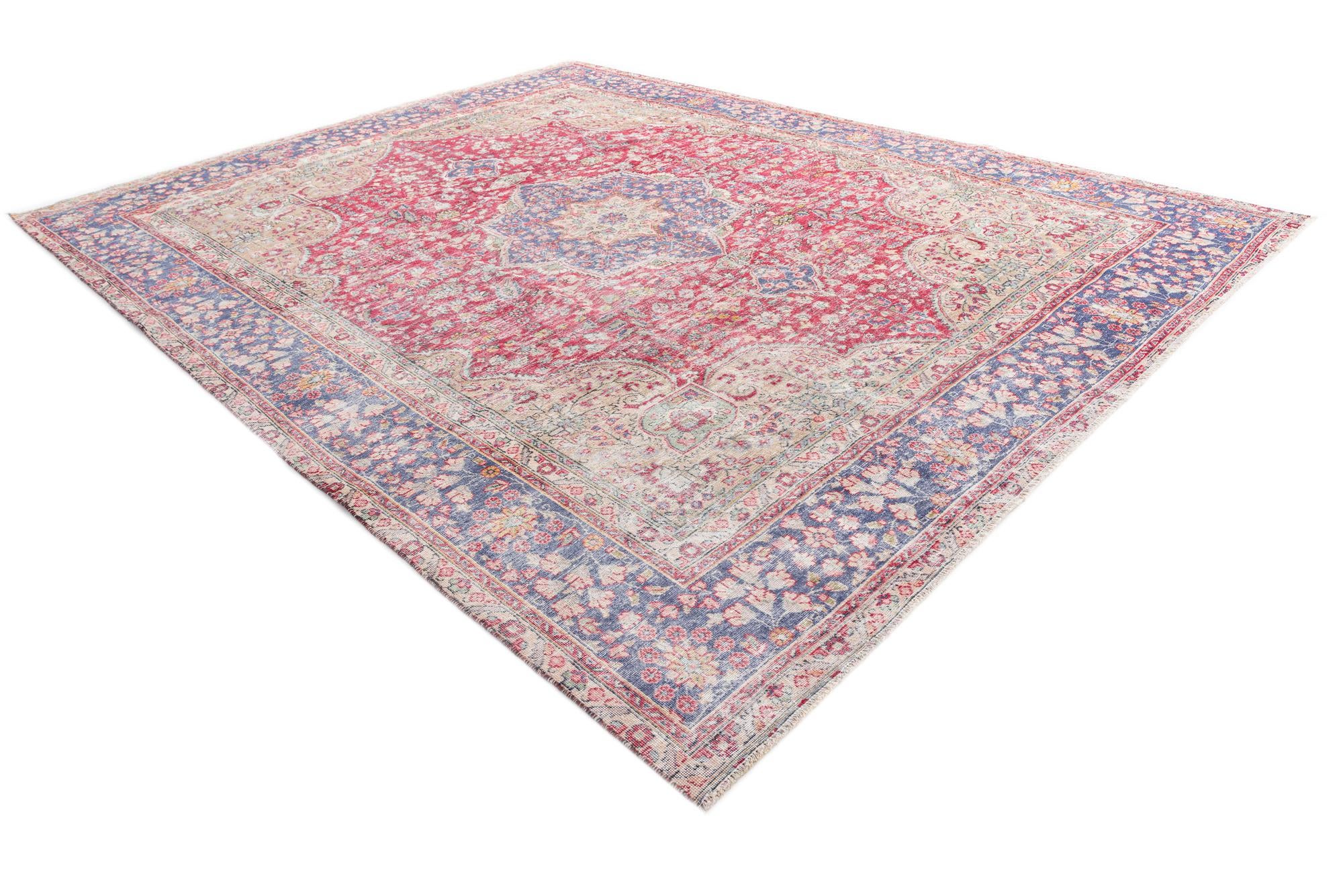 9' 10 x 12' 7 Hand Knotted Ultra Vintage Persian Wool Rug