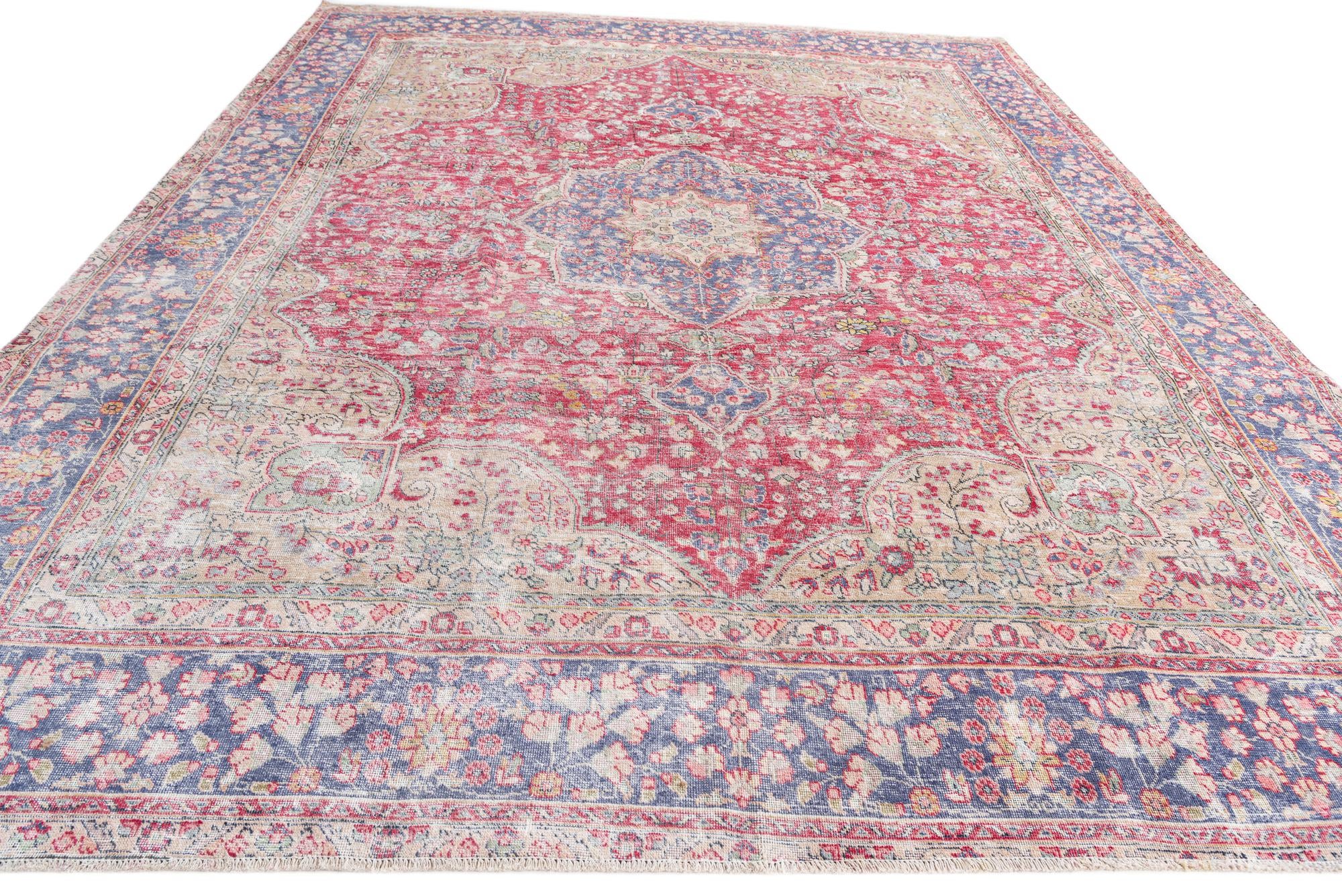 9' 10 x 12' 7 Hand Knotted Ultra Vintage Persian Wool Rug