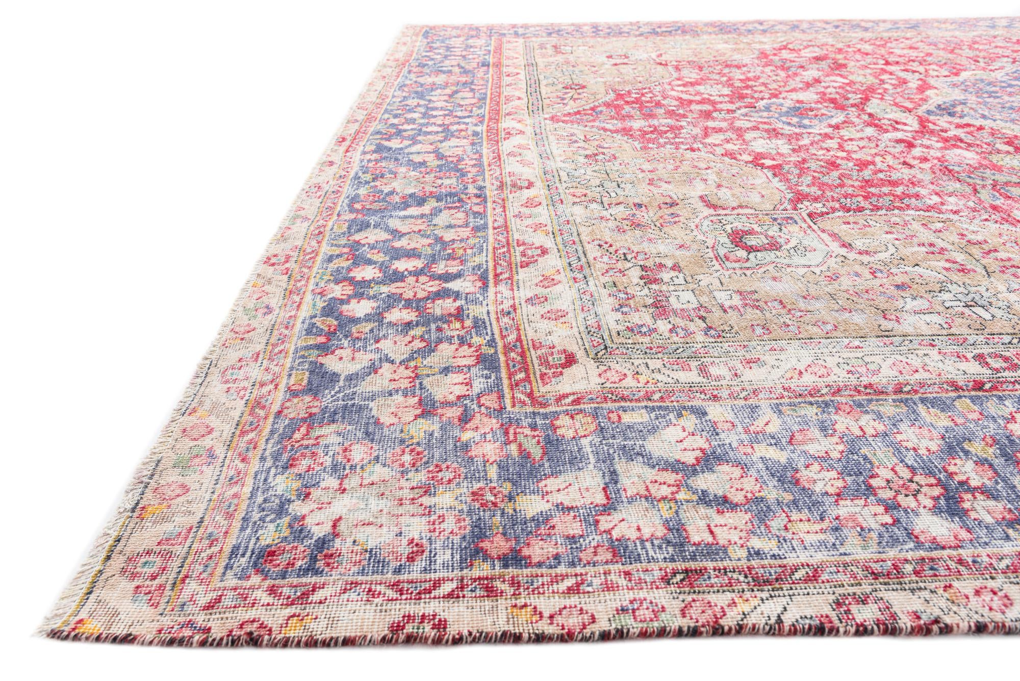 9' 10 x 12' 7 Hand Knotted Ultra Vintage Persian Wool Rug