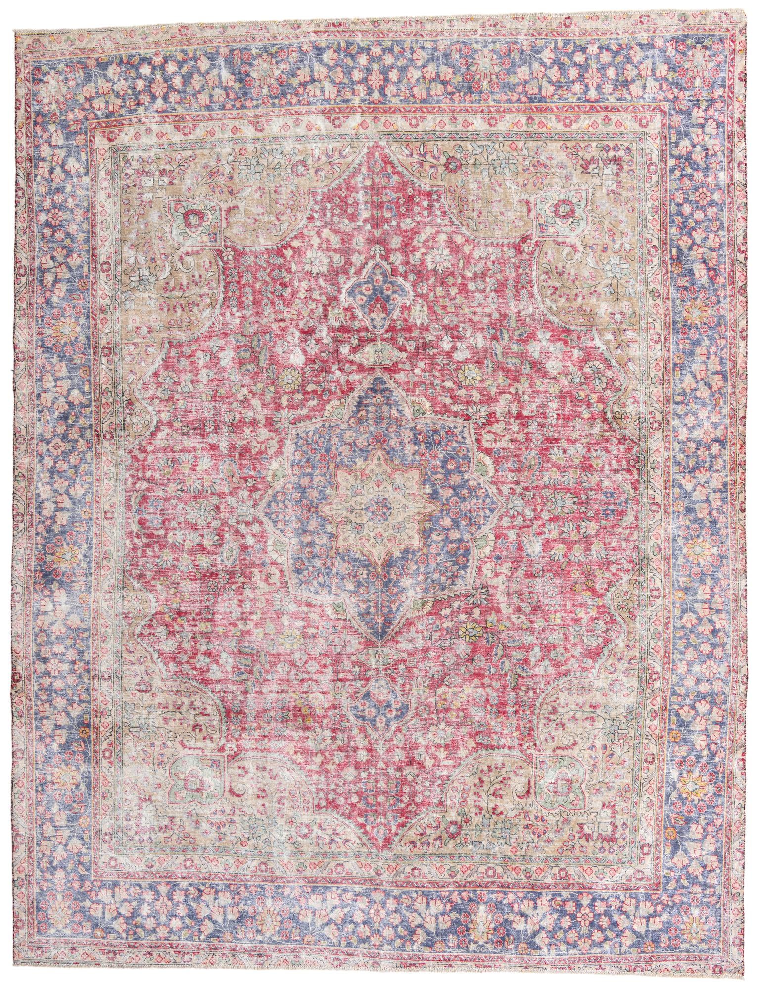 9' 10 x 12' 7 Hand Knotted Ultra Vintage Persian Wool Rug
