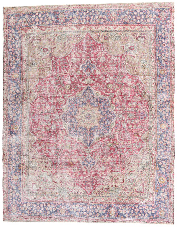 Detail image of 9' 10 x 12' 7 Hand Knotted Ultra Vintage Persian Wool Rug