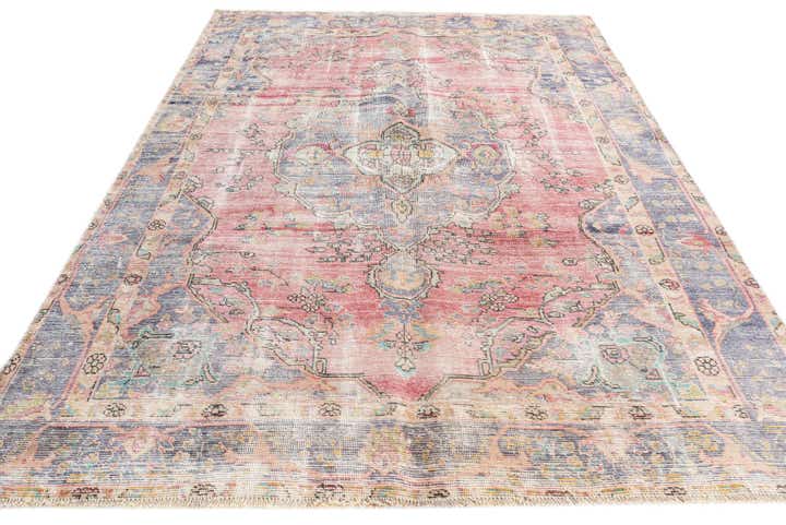 6' 6 x 9' Hand Knotted Ultra Vintage Persian Wool Rug