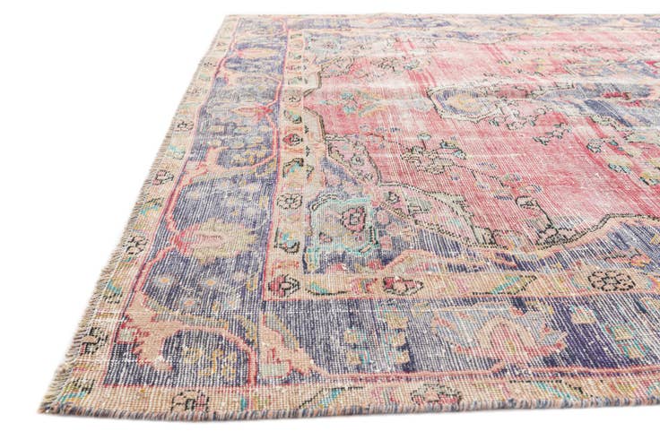 Detail image of 6' 6 x 9' Hand Knotted Ultra Vintage Persian Wool Rug