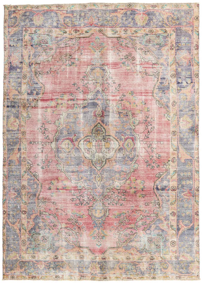 Detail image of 6' 6 x 9' Hand Knotted Ultra Vintage Persian Wool Rug