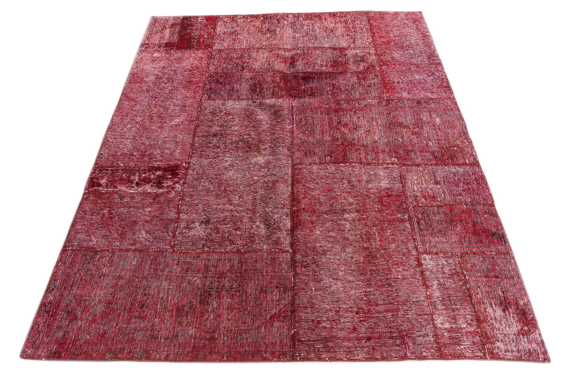 4' 9 x 6' 3 Hand Knotted Ultra Vintage Persian Wool Rug