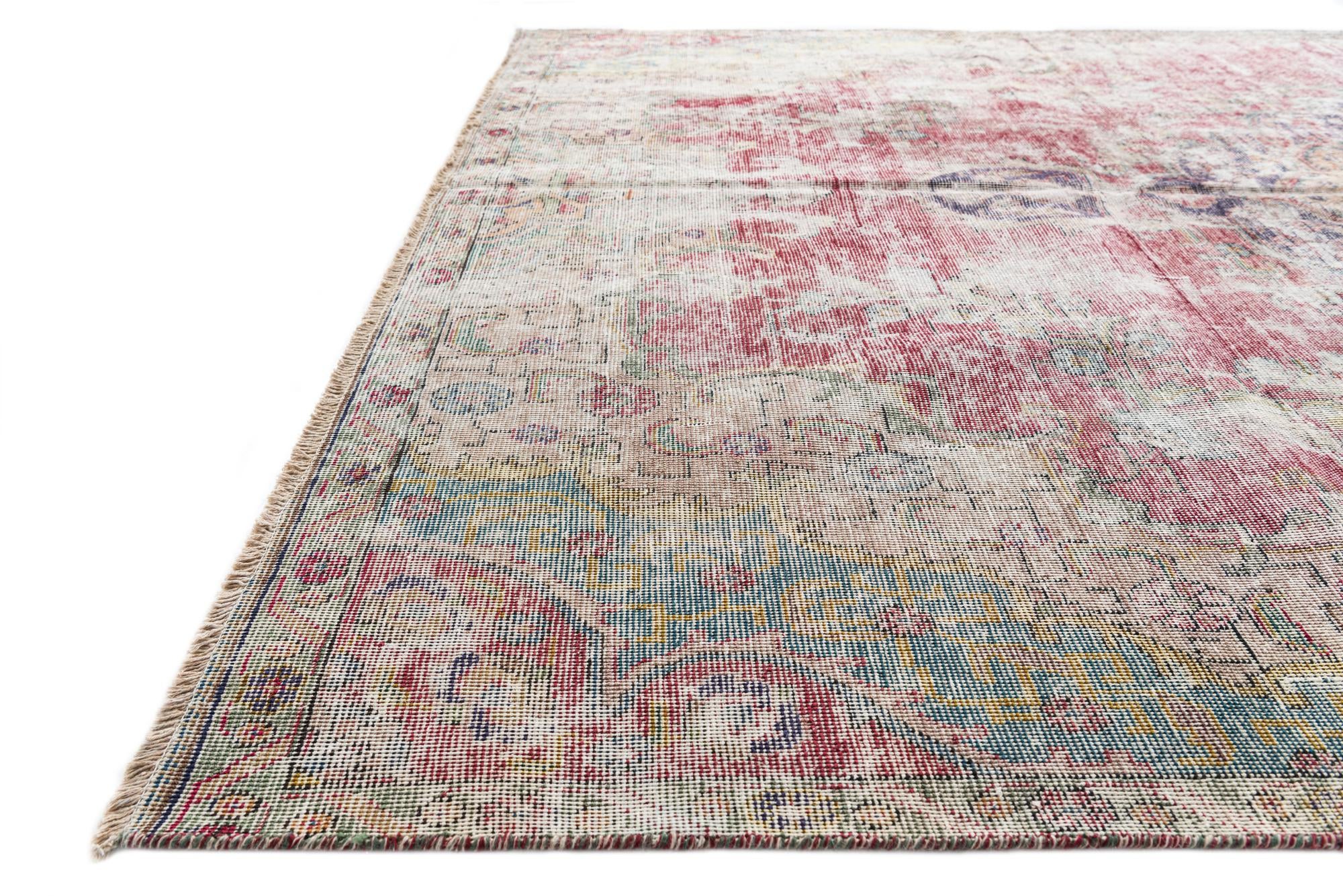 7' 3 x 10' 4 Hand Knotted Ultra Vintage Persian Wool Rug