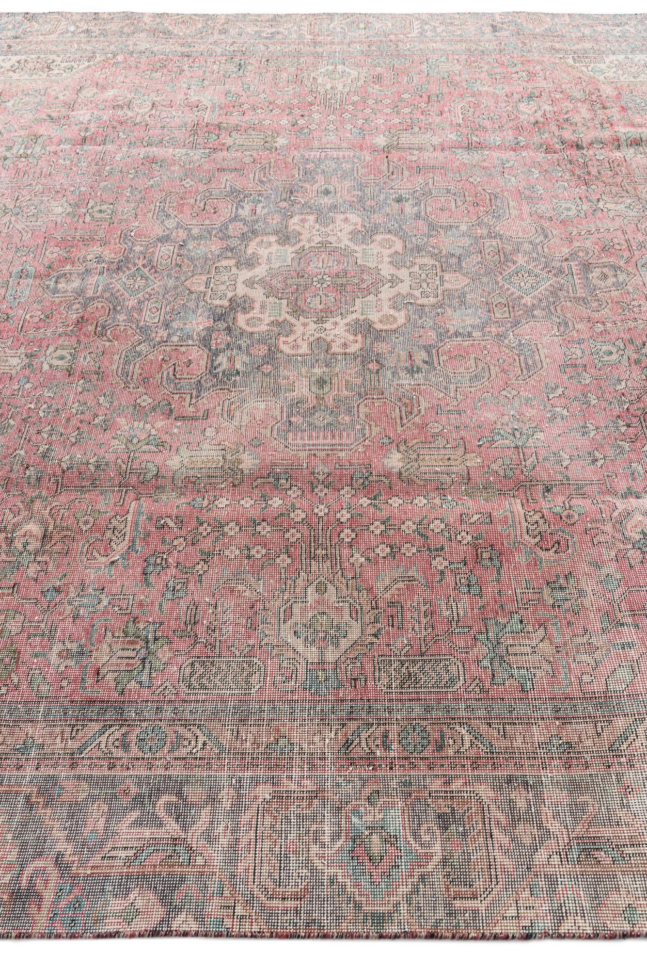 265cm x 355cm Hand Knotted Ultra Vintage Persian Wool Rug