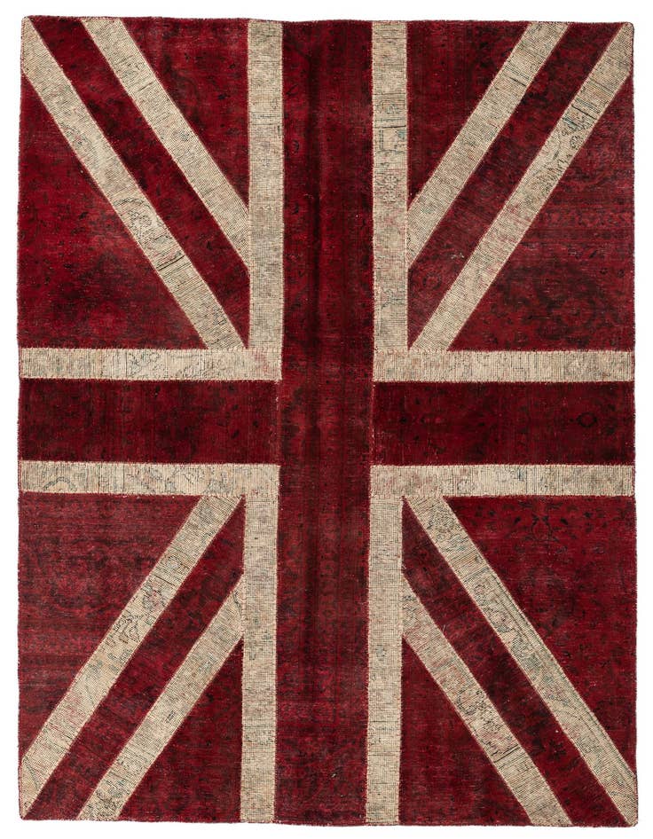 Detail image of 5' 7 x 8' Hand Knotted Ultra Vintage Persian Wool Rug
