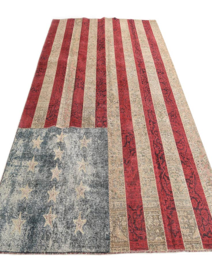 Detail image of 8' 2 x 10'  Hand Knotted Ultra Vintage Persian Wool Rug