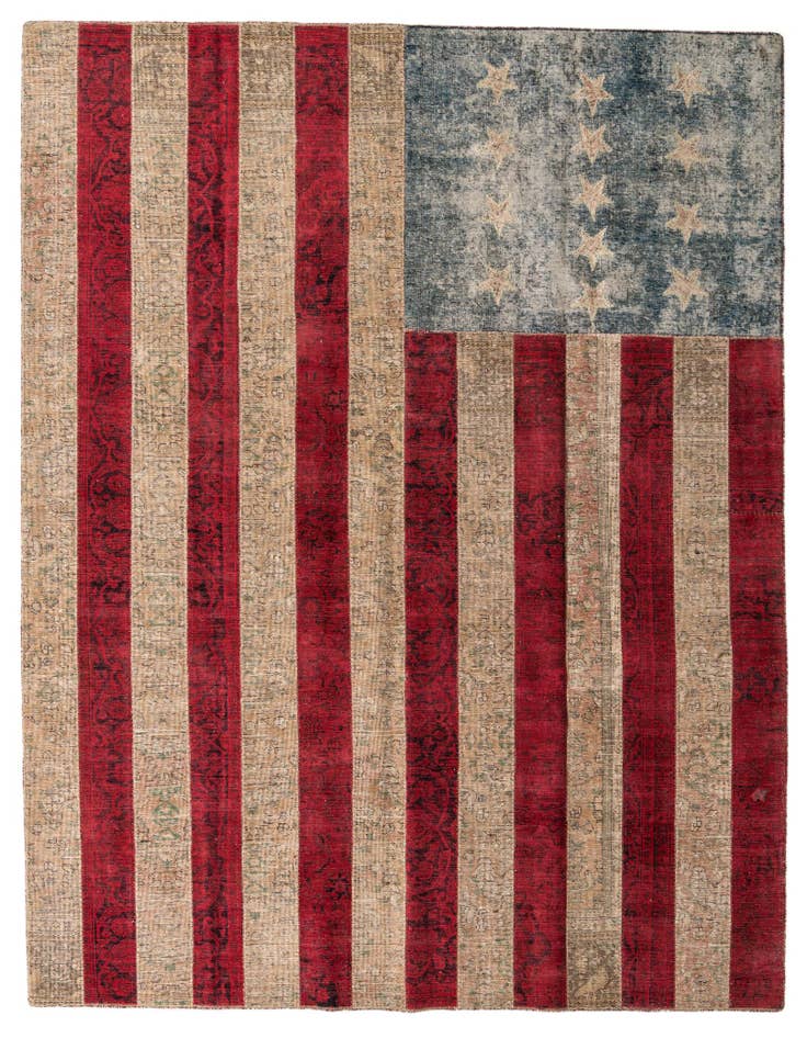 Detail image of 8' 2 x 10' Hand Knotted Ultra Vintage Persian Wool Rug