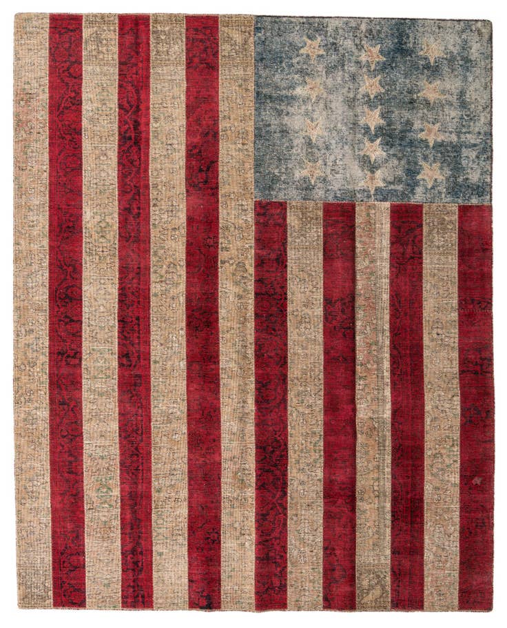 Detail image of 8' 2 x 10' Hand Knotted Ultra Vintage Persian Wool Rug