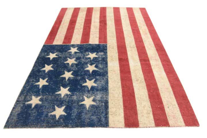 6' 1 x 9' 3 Hand Knotted Ultra Vintage Persian Wool Rug