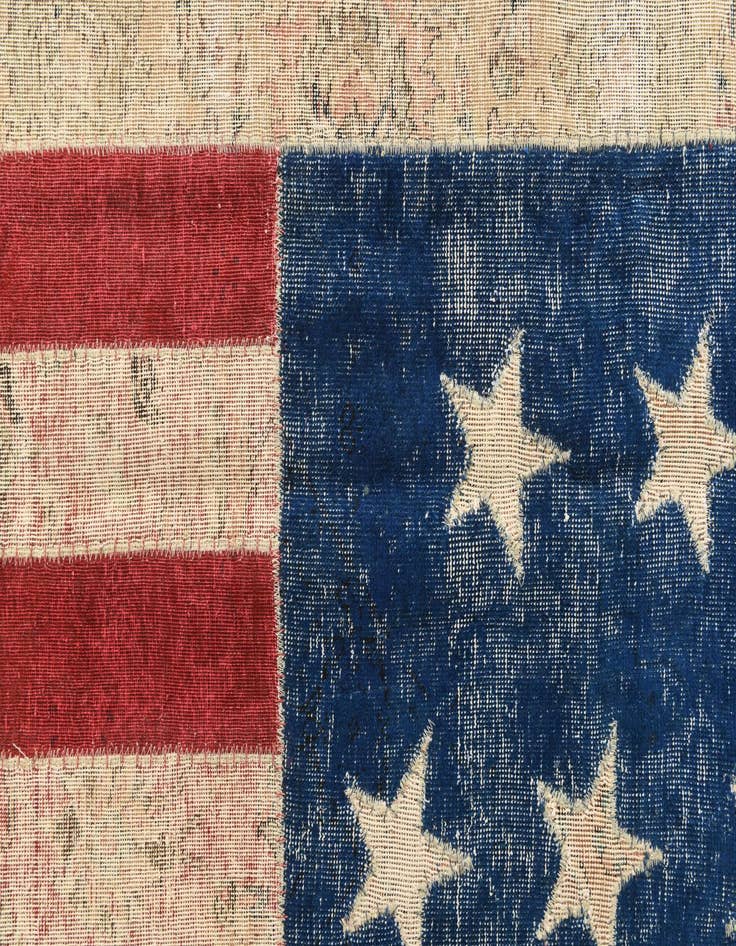 Detail image of 6' 1 x 9' 3  Hand Knotted Ultra Vintage Persian Wool Rug